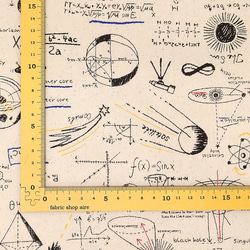 オックス生地【50×110cm】 サイエンス 科学 理科 数学 勉強 学校 入園入学 入園グッズ オックス 生地 生成 4枚目の画像