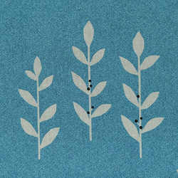 キャンバス生地【50×110cm】 草 植物 葉っぱ 自然 ボタニカル 花柄 ナチュラル 生地 布 水色 ブルー 1枚目の画像