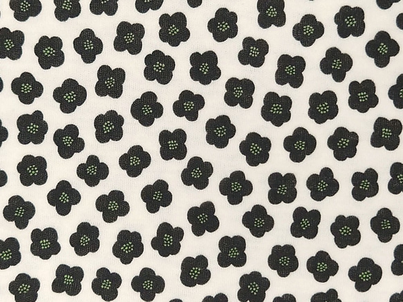 スムースニット生地【50×108cm】 花柄 小さい 小さめ 小花柄 白黒