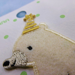 刺繍フェルトワッペン しろくま 白くま クマ 熊 かわいい 動物 アップリケ  <PTM-415> 3枚目の画像