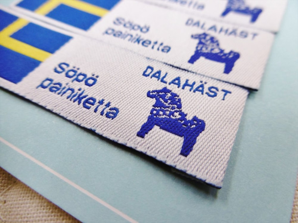 北欧スタイル織りタグ３枚　～スウェーデン～ 2枚目の画像