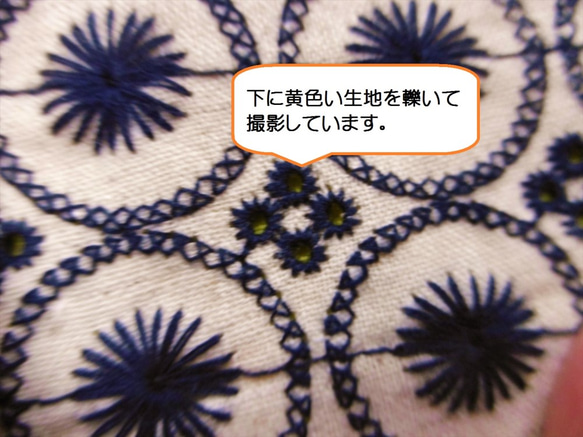 まるい刺繍のレース生地　【ブラック】 5枚目の画像