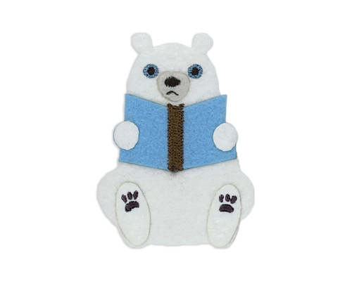 ハンドメイド フェルト ワッペン しろくま抹茶様 0_88099d7ba296fa202723428c7aa4