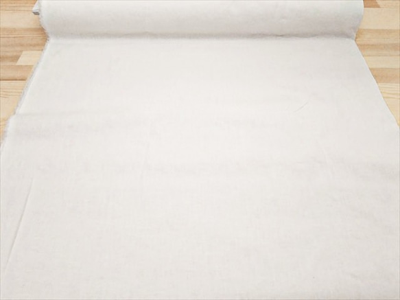 コットンリネン生地【50×95cm】(A)オフホワイト 無地 綿麻 白 ホワイト タンブラーワッシャー 3枚目の画像