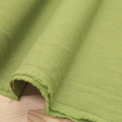 コットンリネン生地【50×95cm】(M) ピスタチオ 無地 綿麻 緑 黄緑  