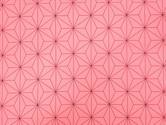 ブロード生地 【50×110cm】 麻の葉 和柄 伝統 日本 和風 女の子 ピンク 1枚目の画像