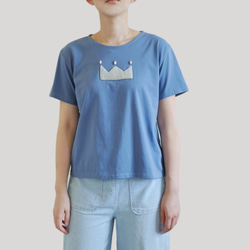 海洋藍小皇冠繡珠T-Shirt 第4張的照片