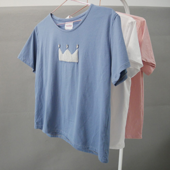 海洋藍小皇冠繡珠T-Shirt 第7張的照片