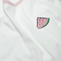 【週年慶滿額禮】小西瓜領圍拼色棉質T-Shirt 第7張的照片
