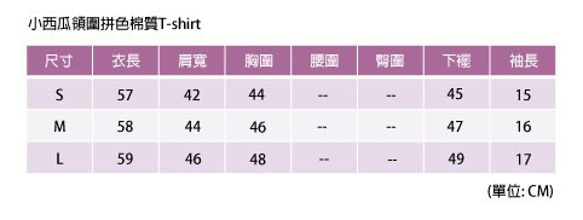 【週年慶滿額禮】小西瓜領圍拼色棉質T-Shirt 第8張的照片