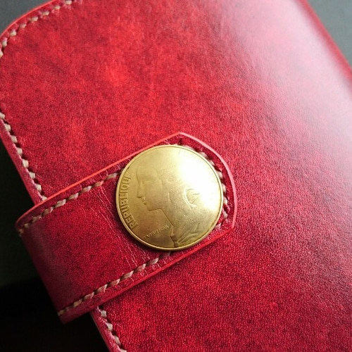 蝶をあしらったルガトとサドルレザーのロングウォレット 長財布 kiwami