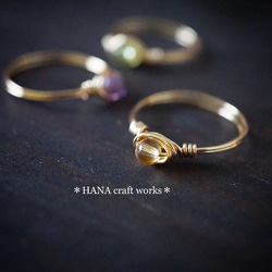 【Birthday ring】Small drop wrapping RING／誕生石リング 小さなワイヤーラップリング 5枚目の画像