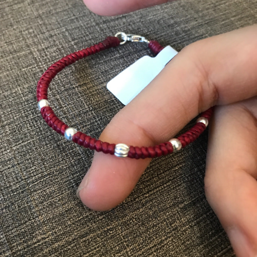 シルバー ビーズデザイン ブレスレット 台湾ハンドメイド]咘咘ハンドメイド/モノクロシルバービーズ