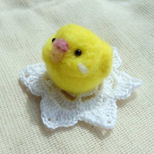 飼い鳥シリーズ～セキセイインコ ルチノー～ 羊毛フェルト セキレイ
