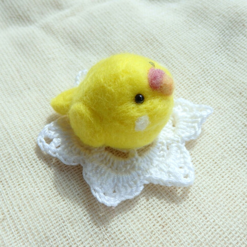 飼い鳥シリーズ～セキセイインコ ルチノー～ 羊毛フェルト セキレイ