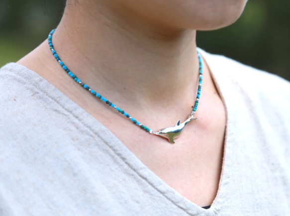 【受注制作】旅するイルカ（ネックレス） 4枚目の画像