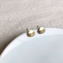 【受注制作】Chestnut （栗ピアス・真鍮製） 1枚目の画像