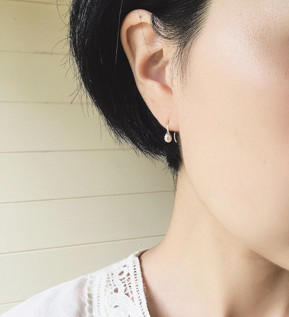 【受注制作】雨上がり ー雫ー（ピアス／フックタイプ） 5枚目の画像