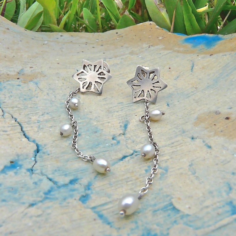 【受注制作】麻の葉ピアス（2way）