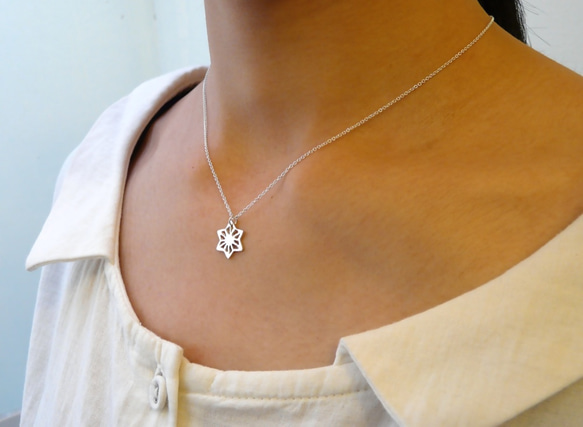 【受注制作】麻の葉（ネックレス　SV925） 3枚目の画像