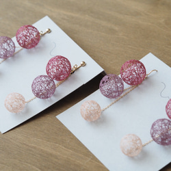 [秋季限定] 豐碩的莓果色三重耳環 [K14GF/鈦/樹脂] [haj_sa014] 第10張的照片
