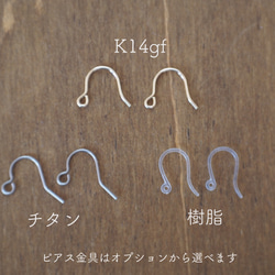 [K14gf] Hirari Nuance顏色，2個長耳環-粉紅色x灰色[鈦/樹脂] 第5張的照片