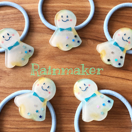 ヘアゴム　ベビーヘアクリップ　てるてる坊主 楽天市場】エブリー ベビー ヘアクリップ バイオレット ホワイト 紫 白