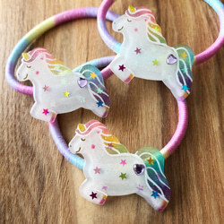 ★虹色ユニコーンのヘアゴム★ 2枚目の画像