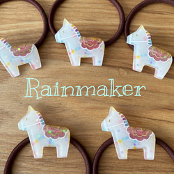 レジンヘアゴム　馬（brown） infinity ～ purple star ～／ 3㎝ 大人 レジン ヘアゴム