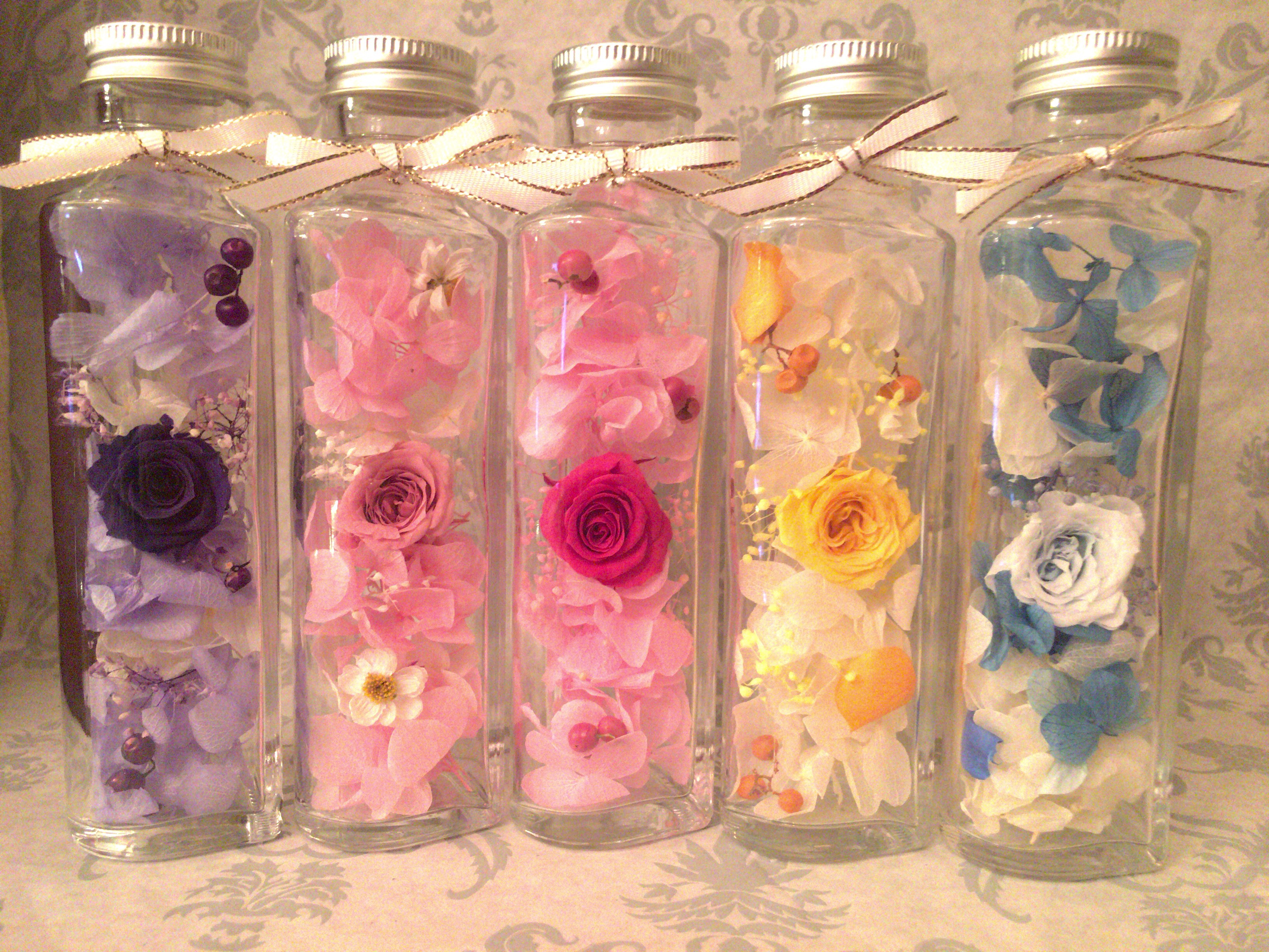 ハーバリウム♡ハート形の瓶 ハーバリウム・植物標本 ♡HANA♡お花のお