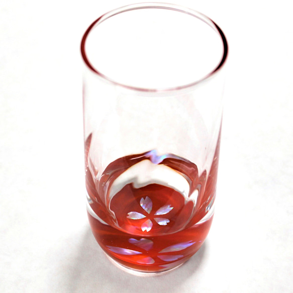 螺鈿グラス（桜 / 朱） 1枚目の画像
