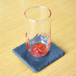 弧形玻璃杯（櫻花/紅色） 第4張的照片