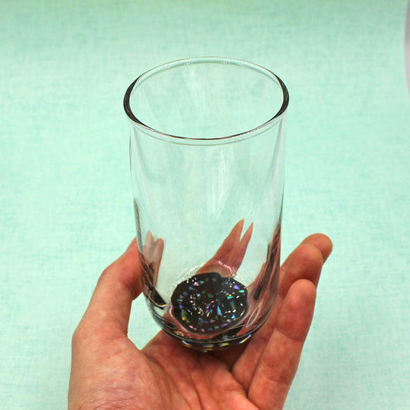【受注製作】螺鈿グラス（UZU /黒 ） 4枚目の画像