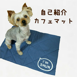 自己紹介カフェマット オーダーメイド 名入れ 小型犬 おもちゃ・ペット