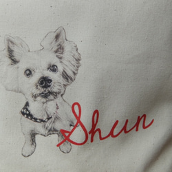 うちの子トートバッグ 2way ショルダーバッグ 散歩バッグ 写真 犬 オーダーメイド 名入れ 6枚目の画像