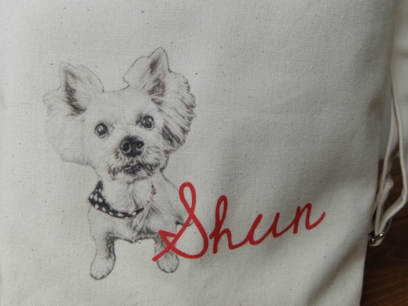 うちの子トートバッグ 2way ショルダーバッグ 散歩バッグ 写真 犬 オーダーメイド 名入れ 6枚目の画像