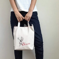 うちの子トートバッグ 2way ショルダーバッグ 散歩バッグ 写真 犬 オーダーメイド 名入れ 8枚目の画像