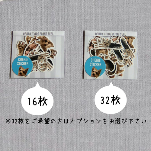 うちの子フレークシール 犬 猫 うさぎ 写真 オーダーメイド 名入れ