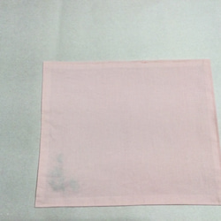 ピンクのバラ刺繍(ストライプ柄)お弁当袋、コップ袋、ランチョンマットのセット 4枚目の画像