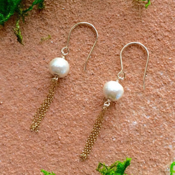 cotton pearls earrings -1 - 第3張的照片