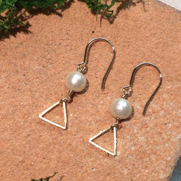 cotton pearls earrings - 2 - 第3張的照片