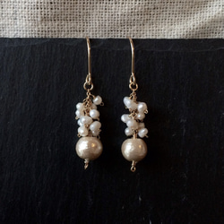 keshi pearls & cotton pearls earrings -1 - 第1張的照片