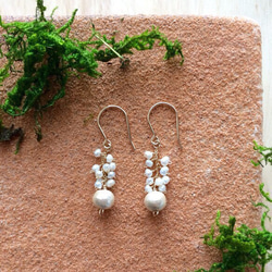 keshi pearls & cotton pearls earrings -1 - 第2張的照片