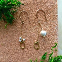 keshi pearls & cotton pearl earrings - 2 - 第2張的照片