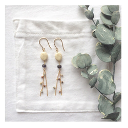 river stone & iolite (earrings) 第1張的照片