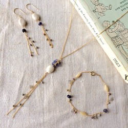 cafe au lait shell and iolite (bracelet) 第3張的照片