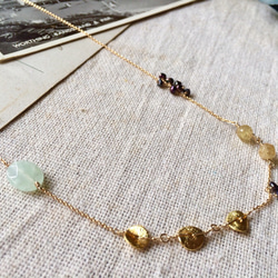 [production by order]   prehnite & navy pearl (necklace) 第2張的照片