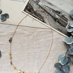 [production by order]   prehnite & navy pearl (necklace) 第3張的照片