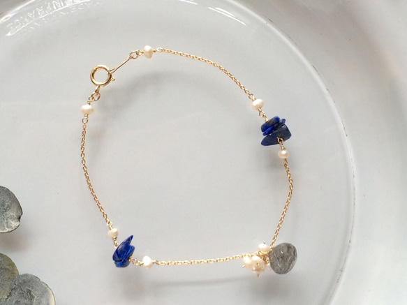 rutile quartz & lapis lazuli (bracelet) 第2張的照片