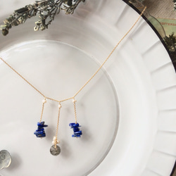 rutile quartz & lapis lazuli (necklace) 第1張的照片